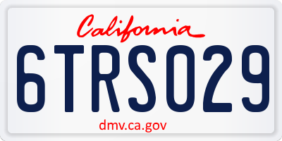 CA license plate 6TRS029