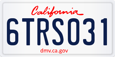 CA license plate 6TRS031