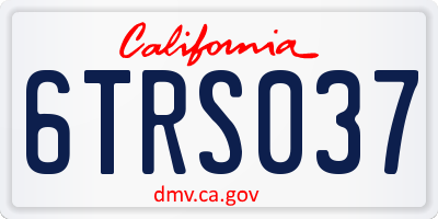 CA license plate 6TRS037