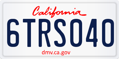 CA license plate 6TRS040