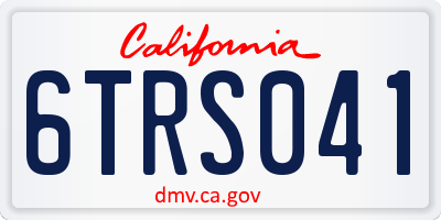 CA license plate 6TRS041