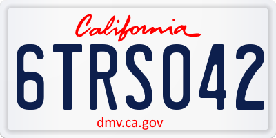 CA license plate 6TRS042