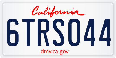 CA license plate 6TRS044