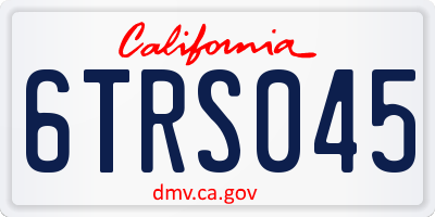 CA license plate 6TRS045