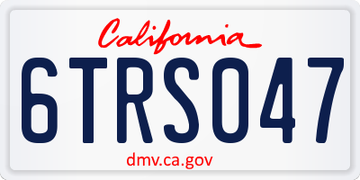 CA license plate 6TRS047