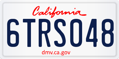 CA license plate 6TRS048