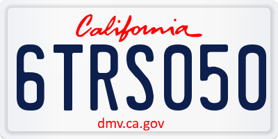 CA license plate 6TRS050