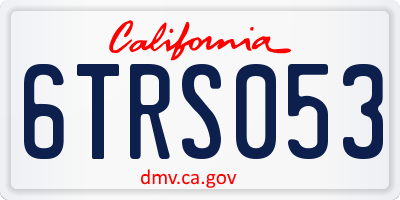 CA license plate 6TRS053