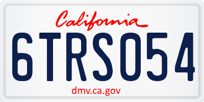CA license plate 6TRS054