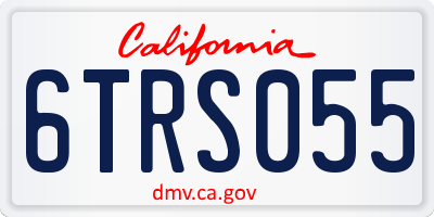 CA license plate 6TRS055