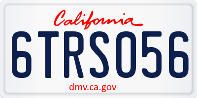 CA license plate 6TRS056
