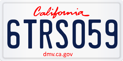 CA license plate 6TRS059