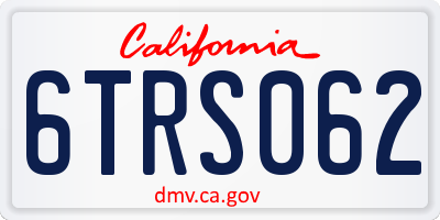 CA license plate 6TRS062