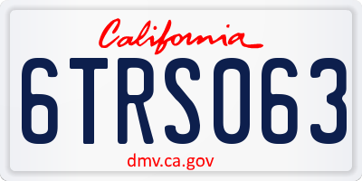 CA license plate 6TRS063