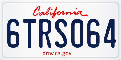 CA license plate 6TRS064