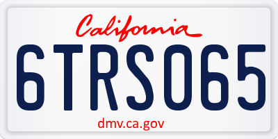 CA license plate 6TRS065