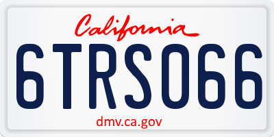 CA license plate 6TRS066