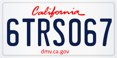 CA license plate 6TRS067