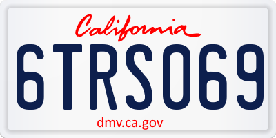 CA license plate 6TRS069