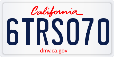 CA license plate 6TRS070