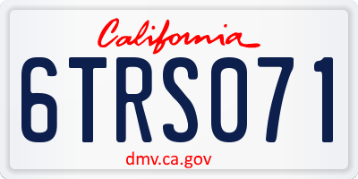 CA license plate 6TRS071