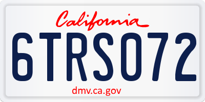 CA license plate 6TRS072