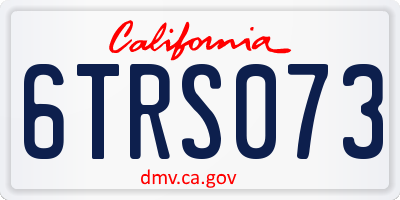 CA license plate 6TRS073