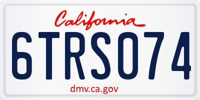 CA license plate 6TRS074