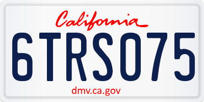 CA license plate 6TRS075