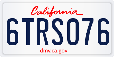 CA license plate 6TRS076