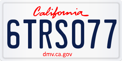 CA license plate 6TRS077