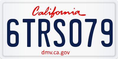 CA license plate 6TRS079