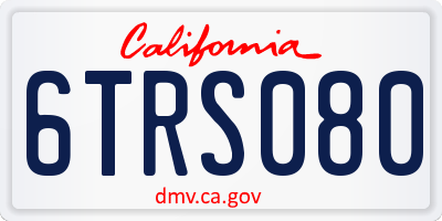 CA license plate 6TRS080