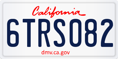 CA license plate 6TRS082