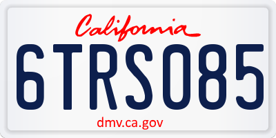 CA license plate 6TRS085