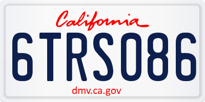 CA license plate 6TRS086