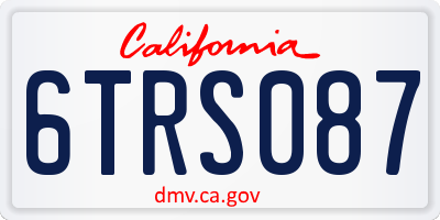 CA license plate 6TRS087