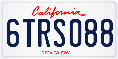 CA license plate 6TRS088