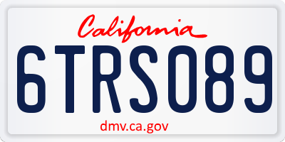 CA license plate 6TRS089