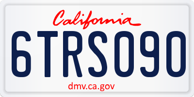 CA license plate 6TRS090