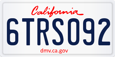 CA license plate 6TRS092