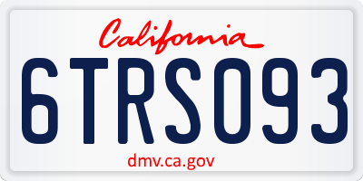 CA license plate 6TRS093