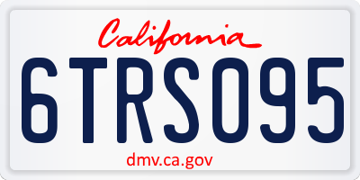 CA license plate 6TRS095