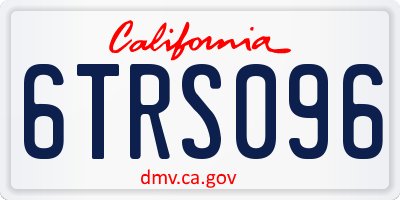 CA license plate 6TRS096
