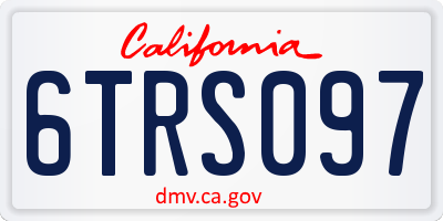CA license plate 6TRS097