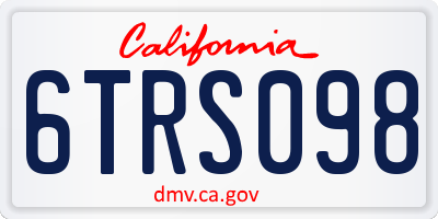 CA license plate 6TRS098