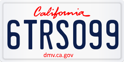 CA license plate 6TRS099
