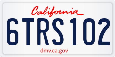 CA license plate 6TRS102