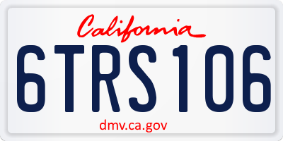 CA license plate 6TRS106