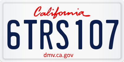 CA license plate 6TRS107